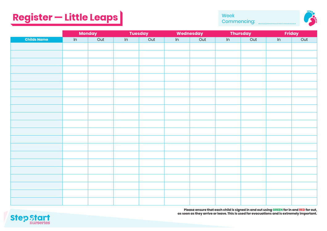 Register - Little Leaps